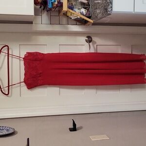 Victoria's Secret Sheer Red Slip Dress